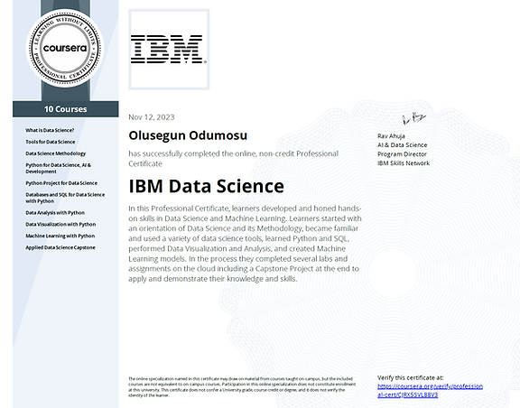 Data Science Professional - IBM
